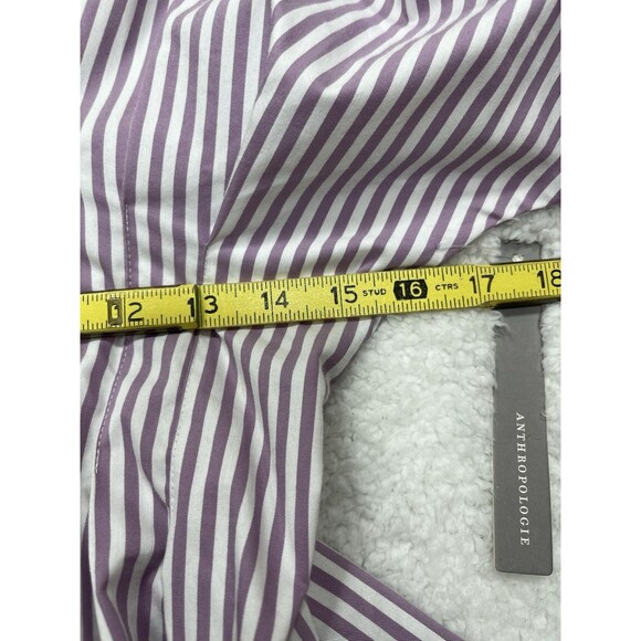 Exquise Anthropologie Midi Shirt Dress Tobie Purple Pleated Preppy Boho XS NWT - Picture 7 of 14